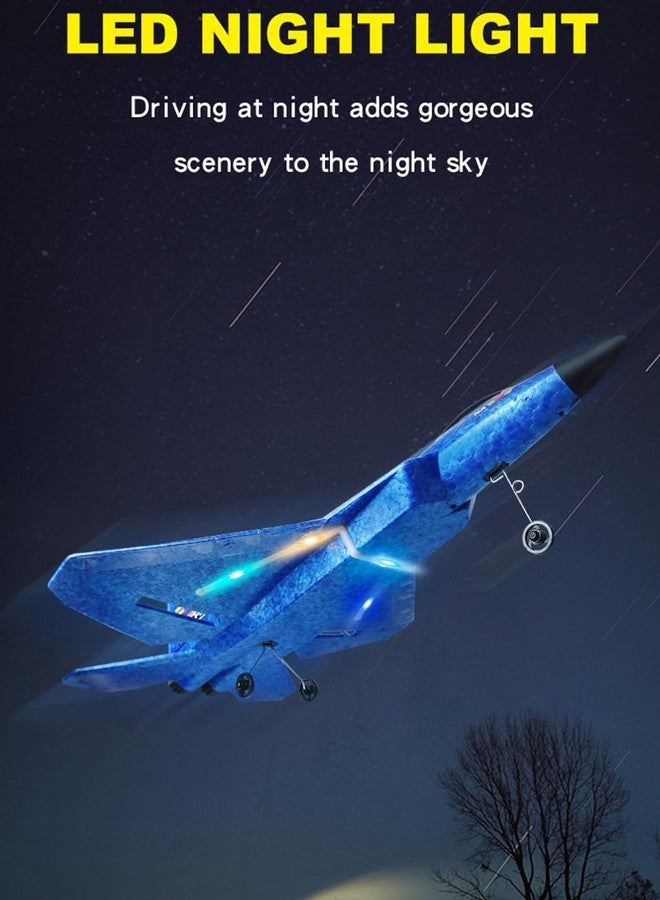 ANTSIR Remote Control Plane F-22 Raptor, 2.4GHz Durable Foam Rc Airplane with Smart Gyro/LED Lights/3 Rechargeable Batteries, RC Jet Glider Toy Gift for Kids Boys Girls 8-16 Year Old (Blue) - Image 5